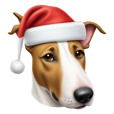 Bull terrier Santa hat sticker