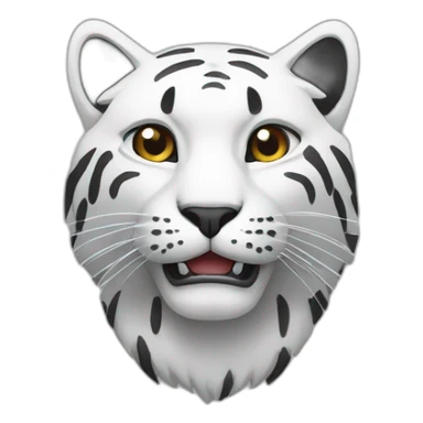 Big cat white and black agresiv sticker