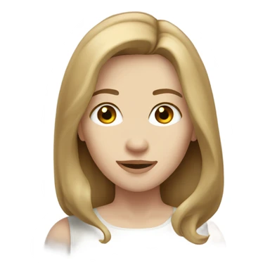 pale pretty woman with shoulder length light brown hair sticker