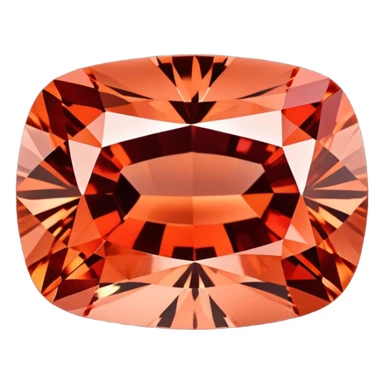 Cushion cut Padparadscha sapphire with salmon coral color and exceptional brilliance sticker