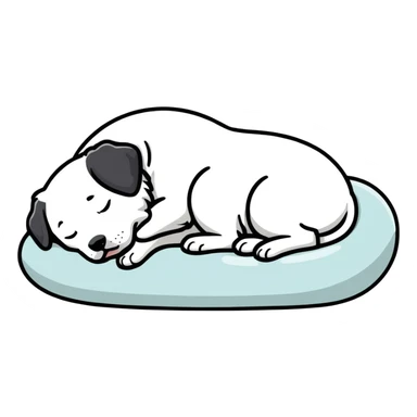 White dog sleeping sticker
