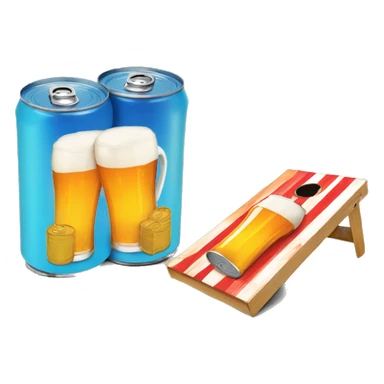 Cornhole board and beer cans next to it  sticker