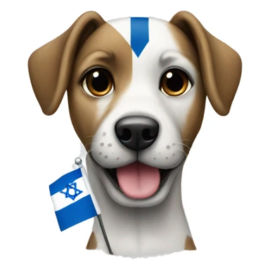 A dog painted with the flag of Israel  sticker