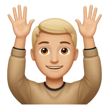 Not guilty hands up smirk sticker