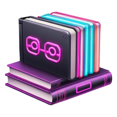 books cyberpunk neon sticker
