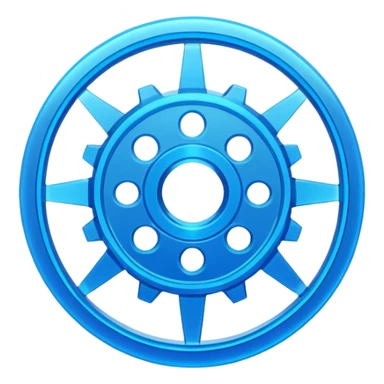 blue neon transparent minimalistic gear sticker