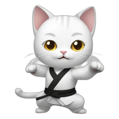 White cat kungfu sticker