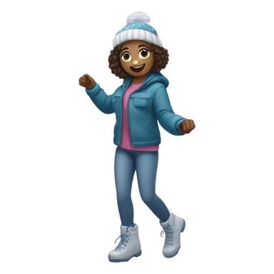 Girl doing tik tok dance in the snow sticker
