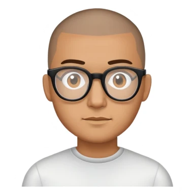 Buzz cut Latino with glasses sticker