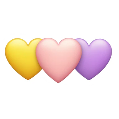 light pink heart with A, light purple heart with L, and yellow heart with H sticker