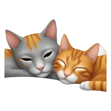 two cats sleeping one ginger and one gray sticker