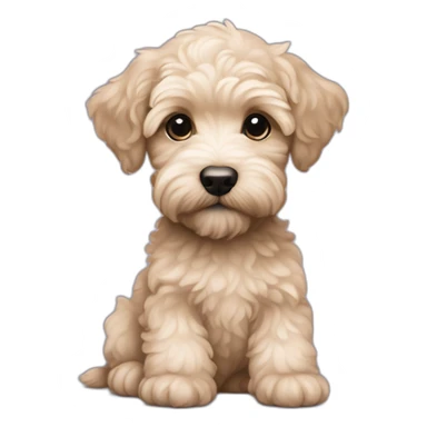 champagne coloured schnoodle puppy sticker