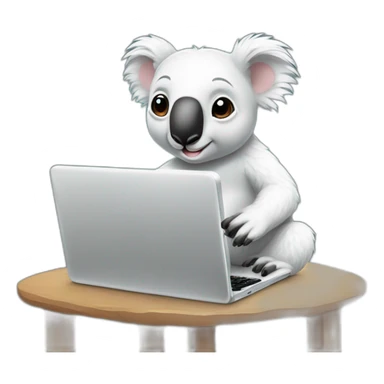 koalas-wearing-square-and-white-tee-working-on-a-black-laptop sticker