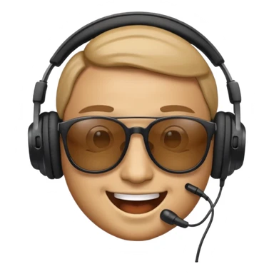 make an face emoji. I will use it for my music playlist. so make it cool and about music sticker