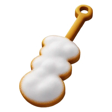 key covered in icing sugar sticker