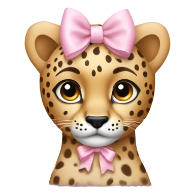Cheetah with a light pink bow sticker