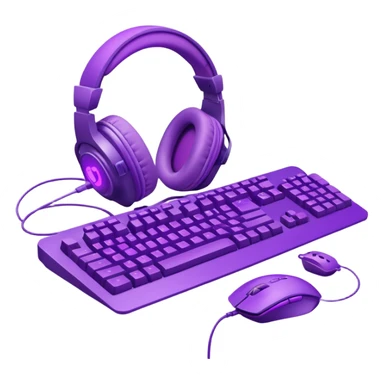 purple gaming setup sticker