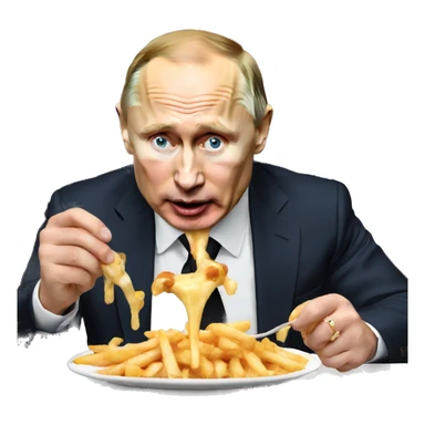 Putin eating poutine  sticker