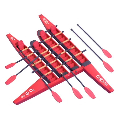 eight-person Olympic rowing boat with professional racing style, eight rowers included, detailed, top-down view sticker