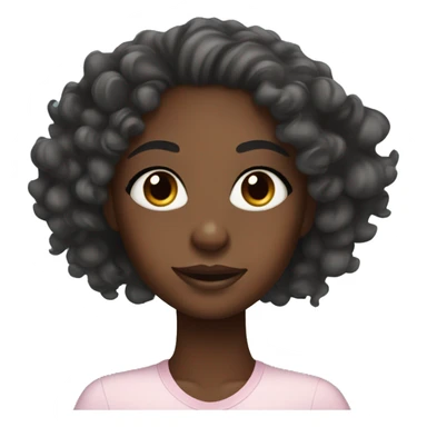 A black skin girl doing face care with curly hair with edges  sticker