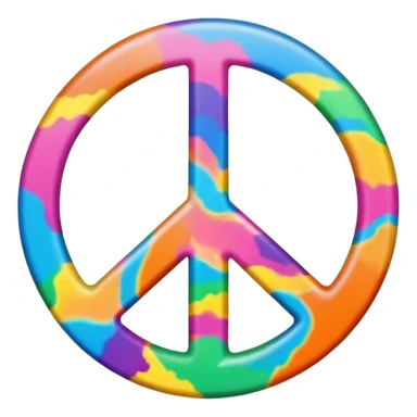 Brightly colored Psychedelic word “Peace” sticker