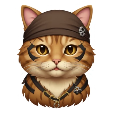 pirate cat with one closed eye with eye patch sticker