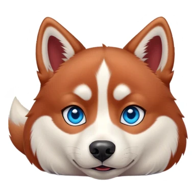 Cute, Disney-style red Siberian husky with blue eyes, laying down sticker