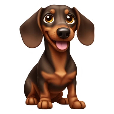 Little Brown dachshund waves sticker