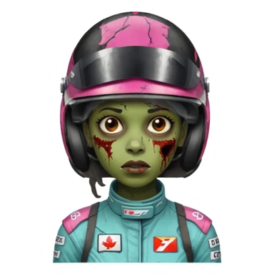 black woman zombie formlua 1 racer sticker