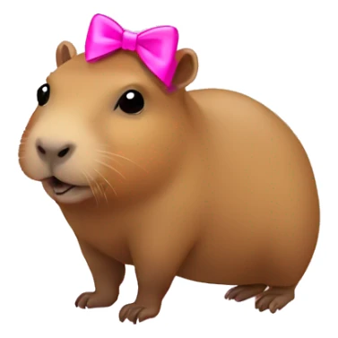 Little capybara with pink bow sticker