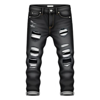 Black ripped jeans with white tag sticker