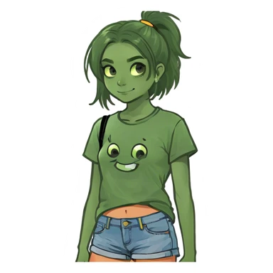 Happy teen girl blond sticker