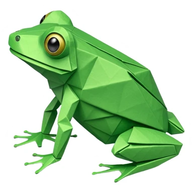 green origami frog  sticker