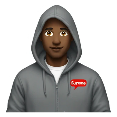 A man wearing a supreme hoodie sticker