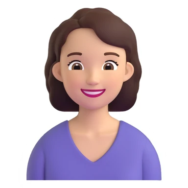 young adult woman with smile sticker