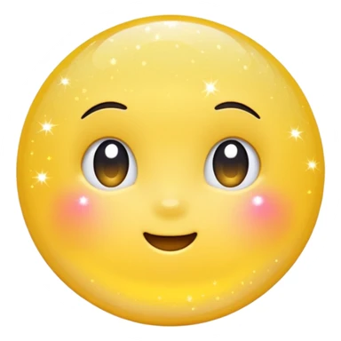 yellow glitter, sparkling effect, smooth gradient colors, rounded and cute appearance, simple white background, high-resolution.
 sticker