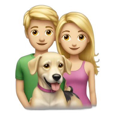 blond-hair-boy-and-girl-with-dog sticker