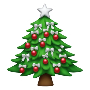 Christmas tree with White bows  sticker