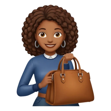 black woman with bag sticker