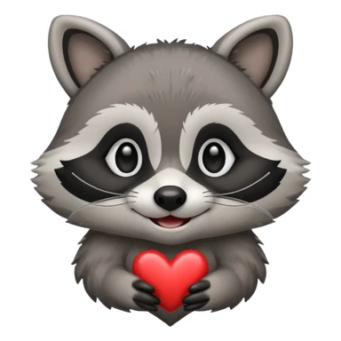Raccoon emoji Love you sticker