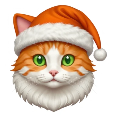 Un gato con gorro navideño sticker