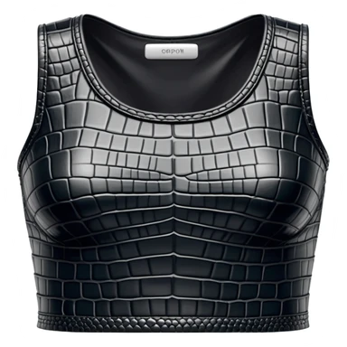 super realistic black crocodile leather crop top sticker