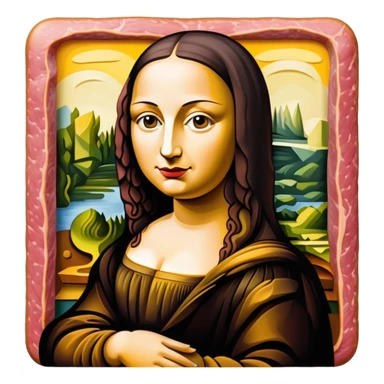 picasso abstract art mona lisa SPAM MEAT painting  sticker
