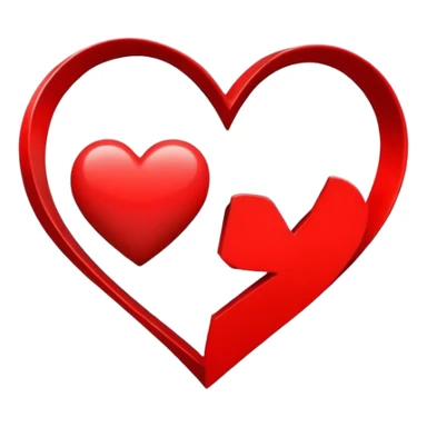 Corazon con una A y una B en el centro. sticker