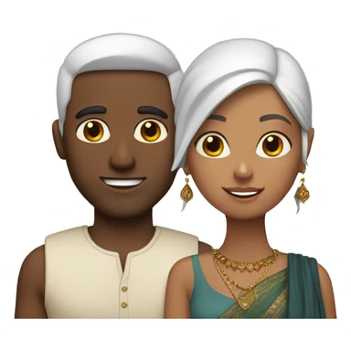 Mixed white and indian couple sticker