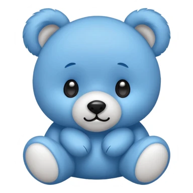 blue teddy bear rolling its eyes, playful, simple, suitable for emoji use sticker
