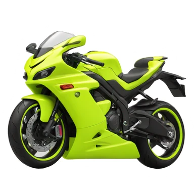 Supersport motorcycle in neon yellow sticker