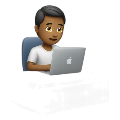 Person working on macbook sticker