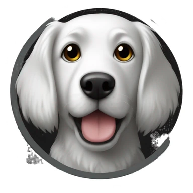 Airdrop crypto in circle put white dog and black background  sticker
