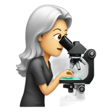 Woman looking into the microscope sticker